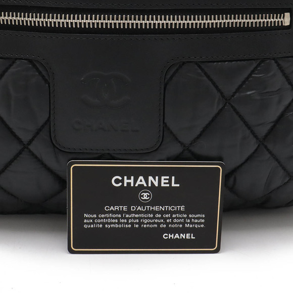 CHANEL Quilted Nylon Leather Small Tote Black 8610 ⭐ - Picture 9 of 9